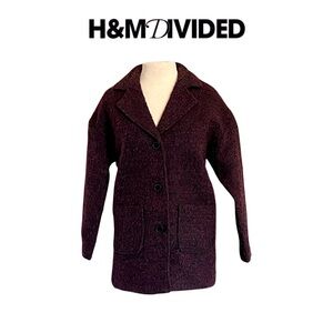 Divided by H & M Wool Pea Coat button up with two pockets size 4